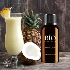 Essência Pina Colada - A fragrância de Piña Colada é uma celebração olfativa dos trópicos e do verão. Ela captura os elementos exóticos dessa popular bebida tropical em uma composição aromática. Suas notas combinam a doçura suculenta do abacaxi com a cremosidade do côco trazendo uma experiência alegre e refrescante.